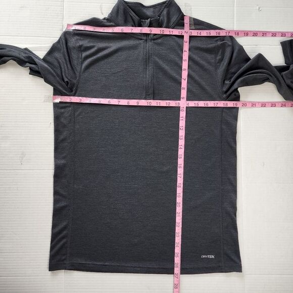 Tek Gear DryTek Men Top Running Shirt 1/4 Zip Pullover Charcoal Mock neck Size S - Picture 7 of 14